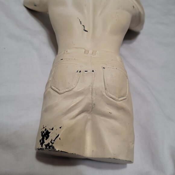 Man's Torso Sculpture Statue Signed Oliver Tupton Muscular Sexy Vintage College - Picture 11 of 15